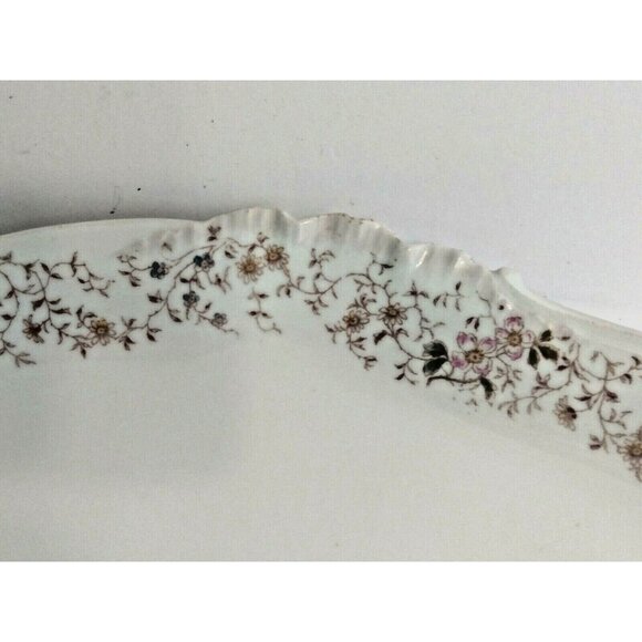 Antique Haviland Limoges 16" Serving Platter pre 1900 Pink, Blue,Yellow Forals - Picture 9 of 11